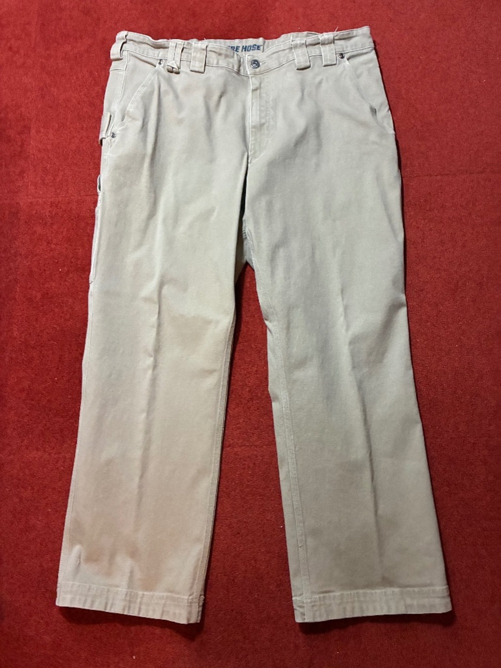 Men's Duluth Trading Co. Flex Fire Hose Khaki Pants 40X30 Excellent Condition